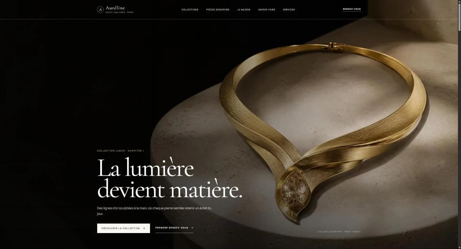 Aperçu de la démo Maison Auréline (haute joaillerie)