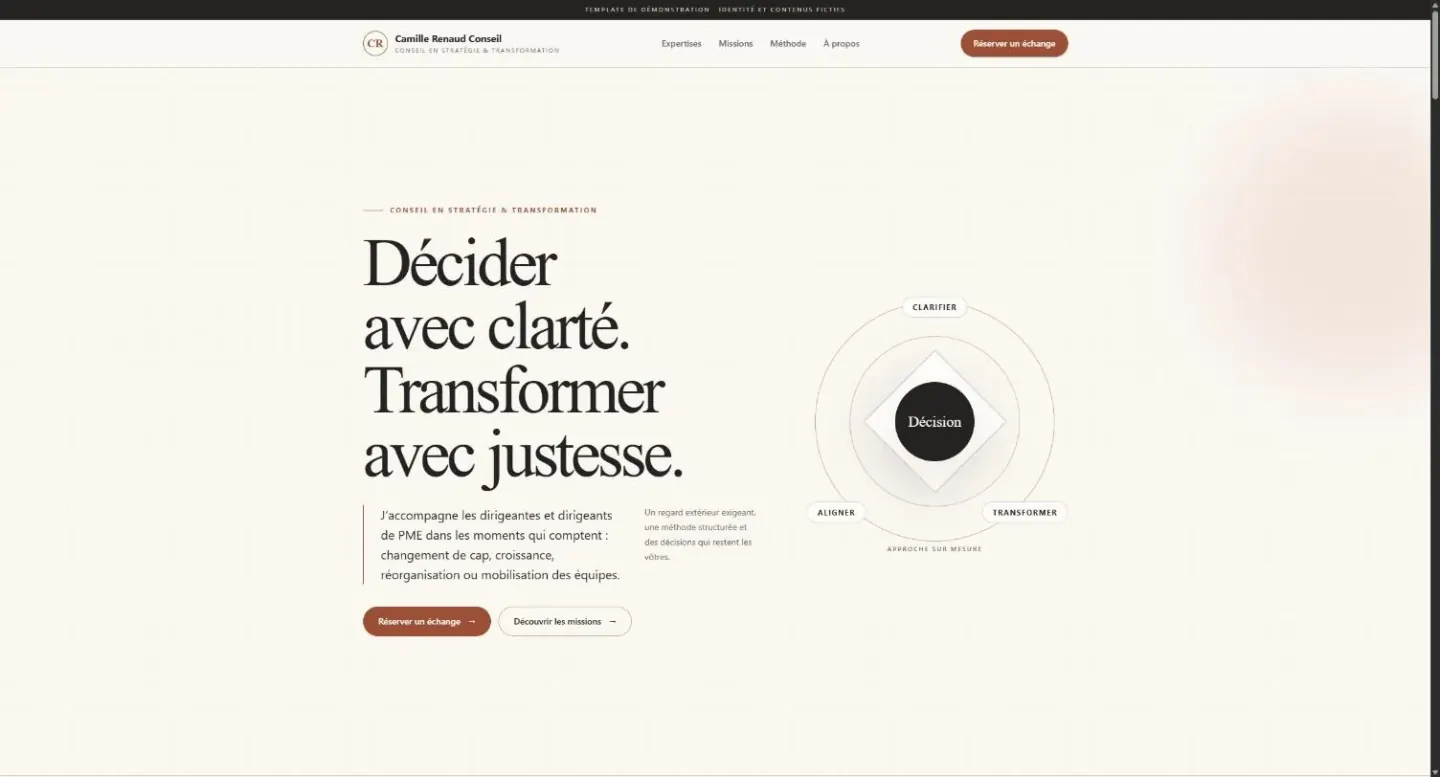 Aperçu de la démo Camille Renaud Conseil (consultante indépendante)